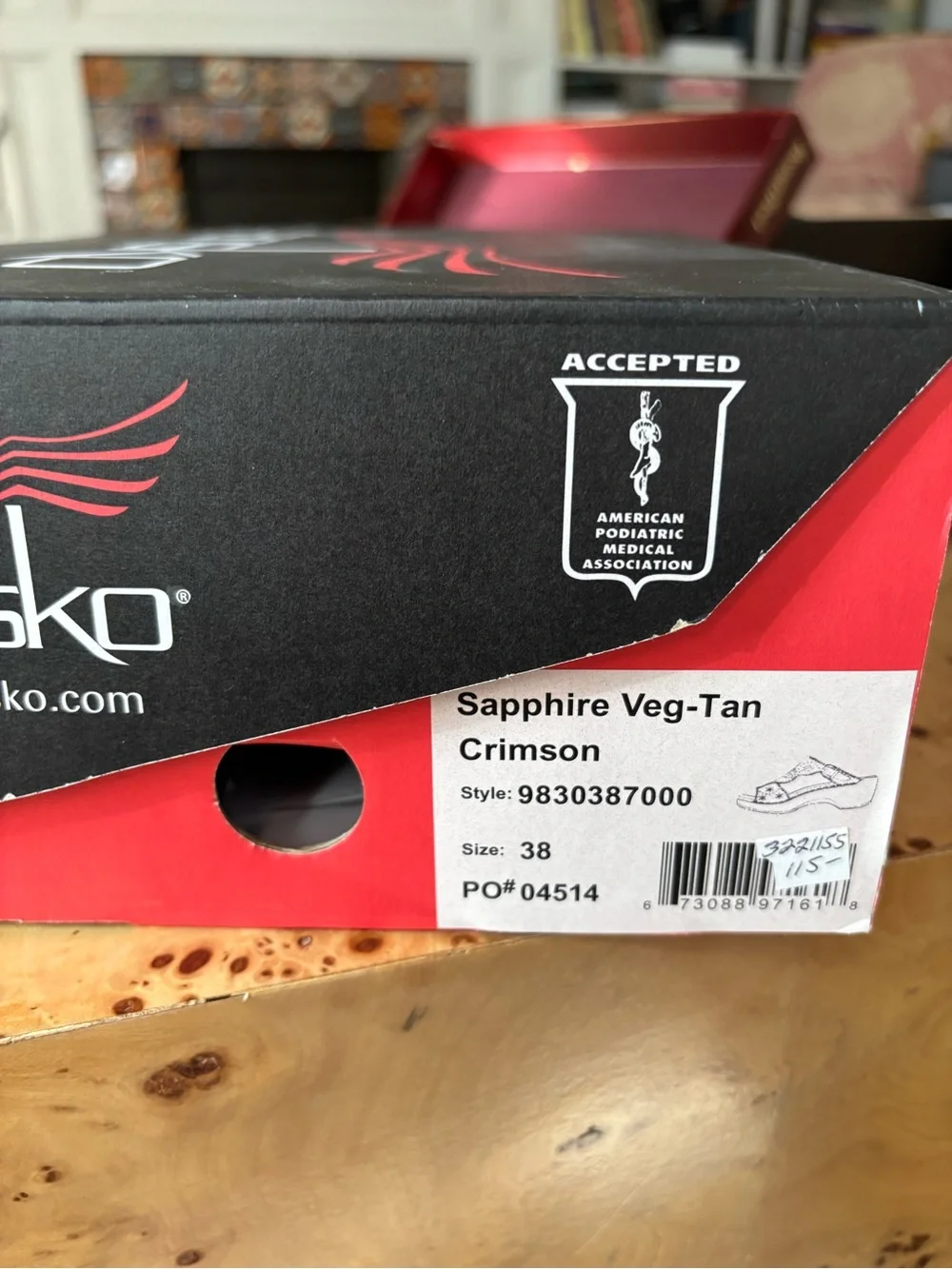 Dansko Crimson Leather Wedge Sandals with Buckle Strap